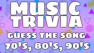 Music Trivia  70s 80s 90s  Guess The Song [upl. by Quartas]