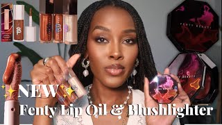 NEW Fenty Beauty Lip Oil amp Blushlighter  Bronze All Ova [upl. by Yboj]