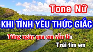 Karaoke Khi Tình Yêu Thức Giấc Hanni  Tone Nữ  Nhan KTV [upl. by Betz]