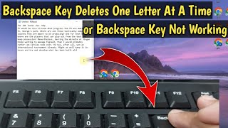 Backspace Key Deletes One Letter At A Time or Backspace Key Not Working [upl. by Hephzipa]