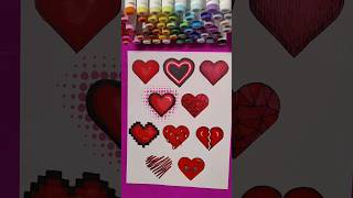 Art Style Challenge Heart edition  10 Art styles using Alcohol Markers [upl. by Ondrea710]