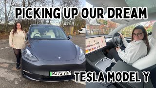 PICKING UP OUR DREAM TESLA TESLA MODEL Y [upl. by Nirmak]