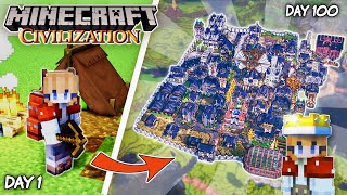 100 Days Building a HUGE Civilization in Minecraft Full Movie [upl. by Lucina14]