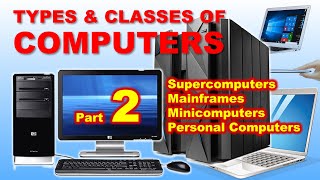 Types amp Classes of Computers  Part 2  Supercomputers Mainframe Minicomputers Personal Computers [upl. by Plante271]