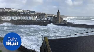 Met Office issue severe warning as Storm Freya batters Cornwall [upl. by Arinaid]