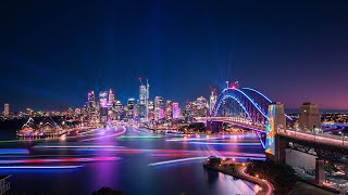 Drone Fly Through of the 2022 Vivid Sydney Light Walk [upl. by Raseac49]