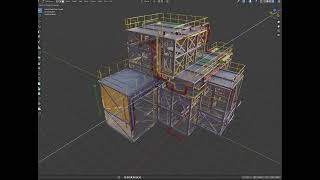 Industrial structure generator for Geometrynodes Blender 42 [upl. by Kciredorb]