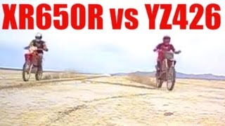 HONDA XR650R vs YAMAHA YZ426F RACE [upl. by Suzie]