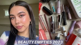 Beauty Empties 2023  Skincare  Makeup Would I repurchase or recommend [upl. by Aiekram563]