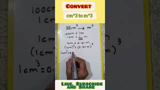 Convert m3 to cm3 maths shorts vedio important easyyoutube [upl. by Aerdno]