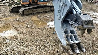 AJCE Europe APL30RV rotating Pulverizer in action on Liebherr excavator [upl. by Maurita661]