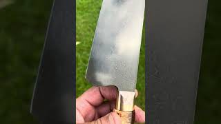 Large wootz chef with mokume and koa chefknife wootz cruciblesteel [upl. by Annayad]