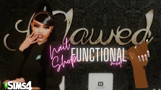 FUNCTIONAL NAIL SHOP MOD💅🏽🖤The Sims 4 Realistic Mods [upl. by Lamp]