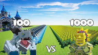 100 Frostmaw Vs 1000 Barako Sun Chief Minecraft [upl. by Fabrianna719]