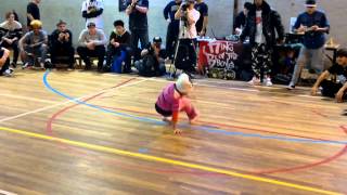 Bgirl Terra vs Tornado King of Bboy 6 solo under 16 battles [upl. by Eelirak]