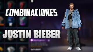 COMBINACIONES CON quotTRAJE DE JUSTIN BIEBERquot  MEJORES OUTFITS URBANOS EN FREE FIRE [upl. by Atnicaj]