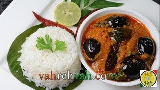 Eggplant Brinjal Curry  Ennai Kathirikai Kulambu  By VahChef  VahRehVahcom [upl. by Airtemak]