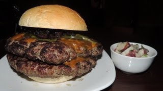 4LB DOUBLE BEHEMOTH BURGER CHALLENGE [upl. by Lyns966]