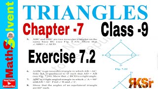 Exercise 72 class 9 Q5 to Q8  Triangles class 9  Chapter 7 class 9  By RK Sir [upl. by Lorelle]