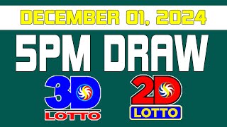 DECEMBER 01 2024 5PM PCSO LOTTO RESULT TODAY  3d 2d [upl. by Pomcroy]