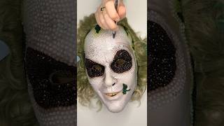 Bedazzling A Beatle Juice Mask🪲🧃 halloween [upl. by Nossyla730]