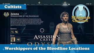 Worshippers of the Bloodline  Cultist Locations  Assassins Creed Odyssey [upl. by Huckaby]