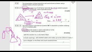 Question 6 A Level chemistry p1 2023 Titrations AQA [upl. by Eanil]