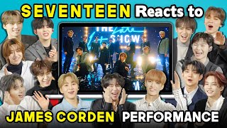 SEVENTEEN Reacts To HomeRun Performance On The Late Late Show With James Corden [upl. by Arrait]