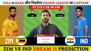 IND vs ZIM Dream11 Prediction  India vs Zimbabwe 1st T20 Match Prediction Today [upl. by Prisilla]