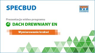 SPECBUD  Dach Drewniany EN  cz1 Wymiarowanie krokwi [upl. by Hazrit]