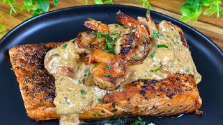 The BEST Blackened Salmon with Sautéed Shrimp MUST TRY TONIGHT [upl. by Edivad]