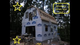 Eps73 Trimming eaves and staring the roof of my gambrel barn using wood from my Woodland Mills saw [upl. by Cirri]