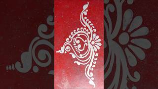 Easy door alpona designe border design alponaforlaxmipuja easyalpona viral [upl. by Ecirbaf]