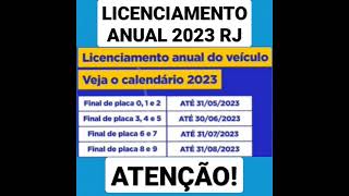 CALENDÁRIO DO LICENCIAMENTO ANUAL 2023 [upl. by Ettenahs209]