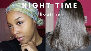 How To Wrap Your Hair  Night Time Routine for Straight hair Silk Press [upl. by Yentiw]