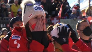 HORROR Crash of Cornelia Hütter AUT  Ski Weltcup Crans Montana SUI [upl. by Groos]