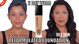 2 DAY WEAR new LANCOME REFORMULATED TEINT IDOLE WEAR FOUNDATION oily skin MagdalineJanet [upl. by Ilwain968]