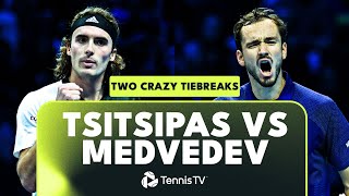 Stefanos Tsitsipas vs Daniil Medvedev Two CRAZY Tiebreaks 🍿  Nitto ATP Finals 2022 Highlights [upl. by Adlee380]