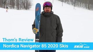 Thoms ReviewNordica Navigator 85 Skis 2020Skiscom [upl. by Enelahs]