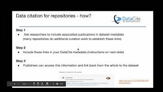 Crossref and Datacite Data Citation Webinar [upl. by Arliene]