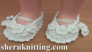 Crochet Christening Shoes Part 1 of 2 [upl. by Oniskey134]