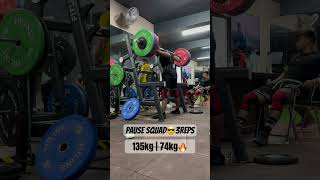 Pause squats 135kg😎 ￼￼ recovery mode￼🧿 motivation fit youtube power game yt top mindset [upl. by Feola]