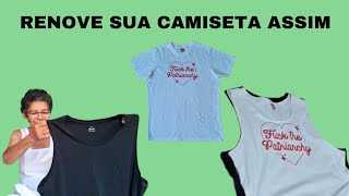 COMO TRANSFORMAR CAMISETA EM REGATA [upl. by Schilit]