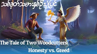 The Tale of Two Woodcutters Honesty vs Greed နားထောင်ဖတ်ရှုဖို့ပါ။Intermediate Level [upl. by Yatnahs]