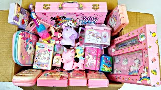 Unicorn Stationery Collection😍Coloring kit Pencil Box Geometry Sharpener Eraser Wallet Piggybank [upl. by D'Arcy]