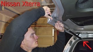 Nissan Xterra Tailgate wont stay up Lift Support Shock Replacement video [upl. by Ybocaj935]