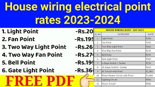 2024 House Electrical Wiring Work Material amp Labor Cost House wiring electrical point rates [upl. by Yruam]