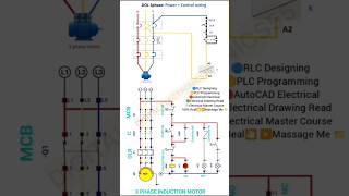 DOL Starter 3Phase Induction Motor Power amp Control Wiring Diagram Explained youtubeshorts [upl. by Mcripley]