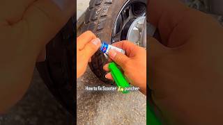 Fix Scooter tyre puncher by this short cut trick scooter puncher fix tyre easytrick automobile [upl. by Lusty857]