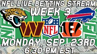 Jacksonville Jaguars vs Buffalo Bills LIVE Bet Stream  Commanders vs Bengals NFL Football Week 3 [upl. by Prince347]